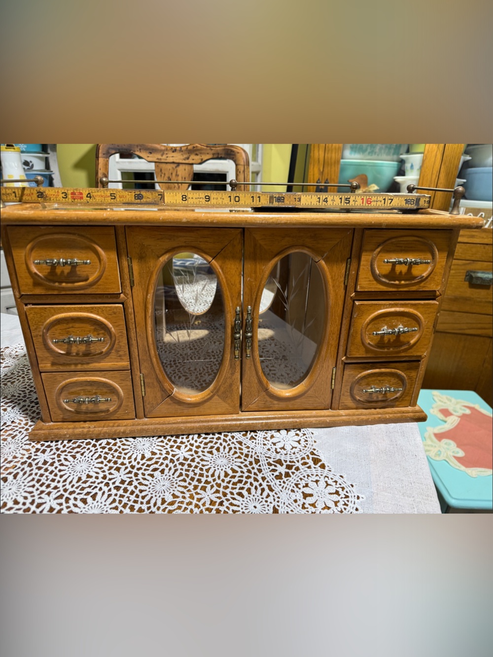 Vintage xtra large jewelry box! 18” Long!